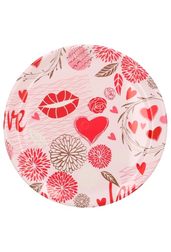 [K1160004] Kunststof Dienblad Bord Hartjes Love You 32cm 1stuks