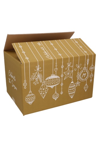 [8101358K] Kerstpakketdozen Celebrate The Season Goud 39x29x17.5cm 15stuks