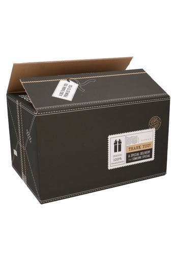 [8101433K] Geschenkdozen 100 Procent Waardering Zwart 39x29x30cm 15stuks
