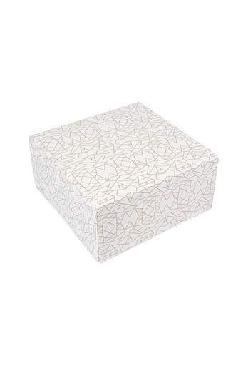 [K1272183] Gebaksdoos Gold Mozaiek Met Klep 24x24x12cm 250gram 50stuks OP IS OP
