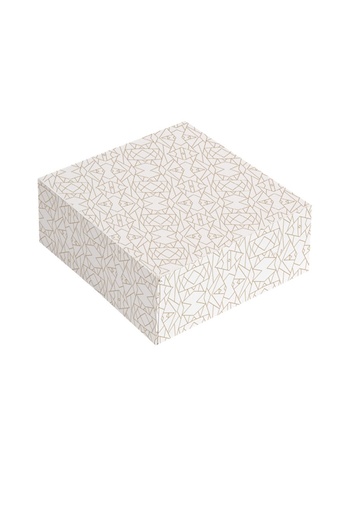 [K1272185] Gebaksdoos Gold Mozaiek Met Klep 18x18x7.5cm 250gram 50stuks