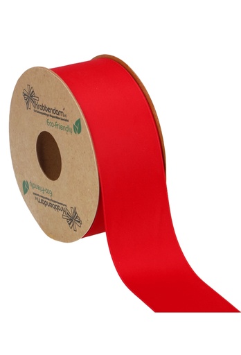 [K1300258] Geschenklint Satijn Dubbel Recycled Pet Rood 40mm x 20 meter