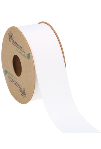 [K1300302] Geschenklint Satijn Dubbel Recycled Pet Wit 40mm x 20 meter