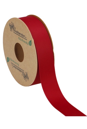 [K1300260] Geschenklint Satijn Dubbel Recycled Pet Bordeaux 25mm x 20 meter