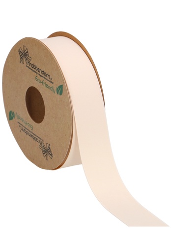 [K1300269] Geschenklint Satijn Dubbel Recycled Pet Ivoor 25mm x 20 meter