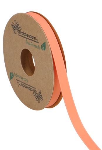 [K1300283] Geschenklint Satijn Dubbel Recycled Pet Peach 10mm x 20 meter
