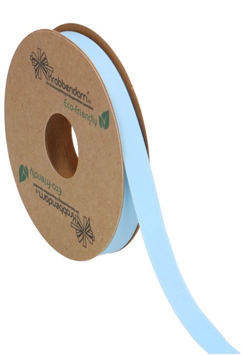 [K1300271] Geschenklint Satijn Dubbel Recycled Pet Licht Blauw 10mm x 20 meter