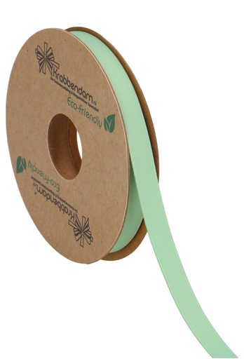 [K1300306] Geschenklint Satijn Dubbel Recycled Pet Sage 10mm x 20 meter
