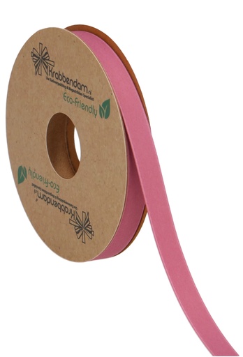 [K1300277] Geschenklint Satijn Dubbel Recycled Pet Oud Roze 10mm x 20 meter