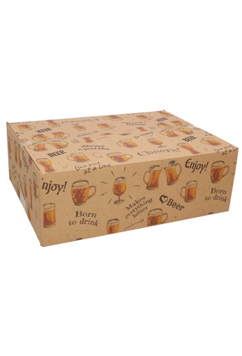 [1910027-KRAFT] Geschenkdozen Cheers Beer kraft 39x29x13cm 15stuks