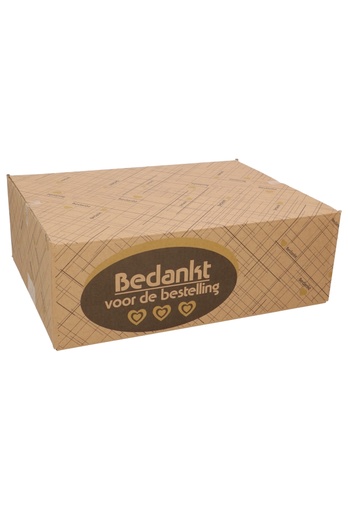 [1910009-KRAFT] Geschenkdozen Bedankt Voor De Bestelling Kraft 39x29x13cm 15stuks