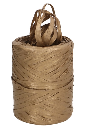 [K1430021] Eco Raffia Goud Metallic 100 Procent Gerecycled 5mm x 200meter