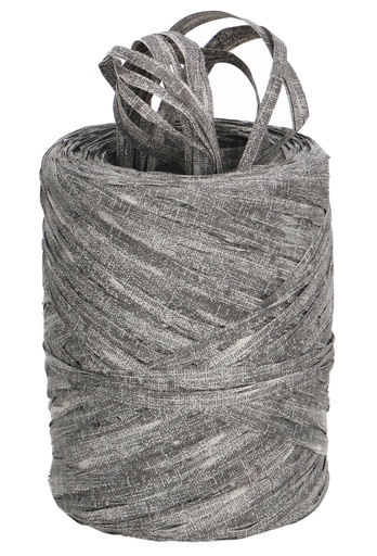 [K1430024] Eco Raffia Grijs Wit 100 Procent Gerecycled 5mm x 200meter