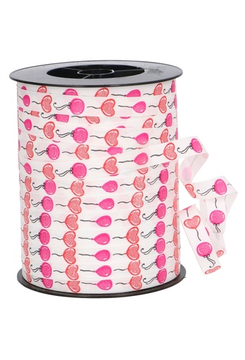 [K1010411] Krullint Ballonnen Rood & Roze 10mm x 250 meter