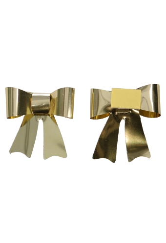 [K1340023] Decoplakker Vlinderstrikje Goud met plakker 4 cm 50stuks