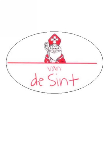 [K1210031] Etiketten Sint Van De Sint 3.7x2.5cm 500stuks