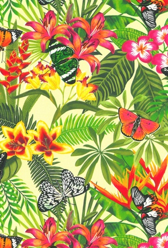[1310045-50] Geschenkpapier Coated Butterfly garden green 50cm x 200meter