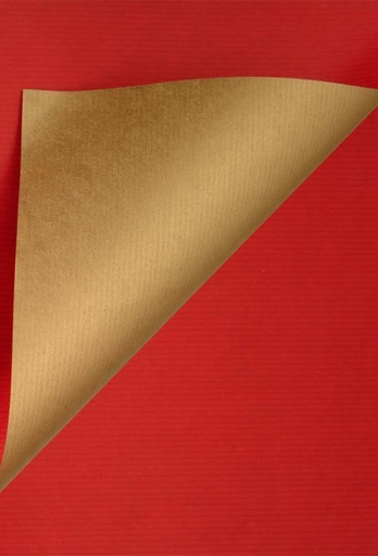 [1310014-30] Geschenkpapier Kraft Dubbelzijdig Uni red & uni gold 30cm x 200meter