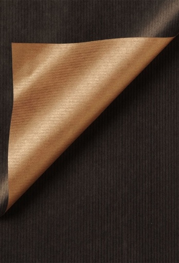 [1310015-30] Geschenkpapier Kraft Dubbelzijdig Uni black & gold 30cm x 200meter