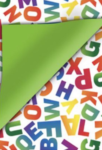 [1310016-70] Geschenkpapier Coated Dubbelzijdig Letters 70cm x 200meter