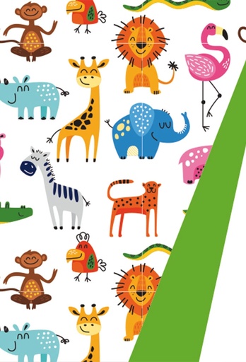 [1310018-50] Geschenkpapier Coated Dubbelzijdig Big animals DS 50cm x 200meter