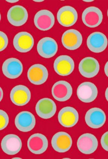 [1310026-70] Geschenkpapier Coated Colorfull dots red 70cm x 200meter