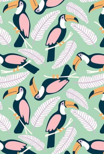 [1310032-70] Geschenkpapier Coated Toucan green 70cm x 200meter