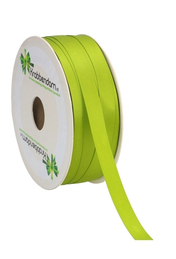 [K1300060] Satijn Dubbel Lint 12mm x 100 meter Mos Groen