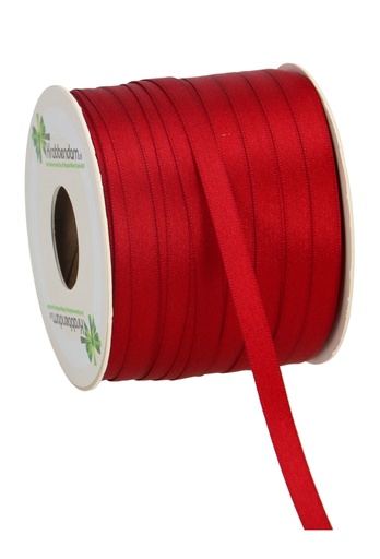 [K1300045] Satijn Dubbel Lint 6mm x 100 meter Bordeaux