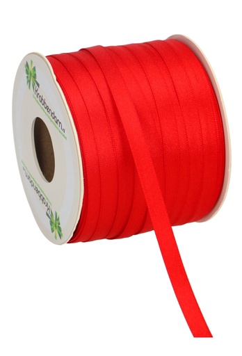 [K1300057] Satijn Dubbel Lint 6mm x 100 meter Rood