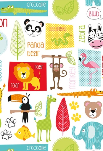 [1310055-70] Geschenkpapier Coated Zoo animals 70cm x 200meter