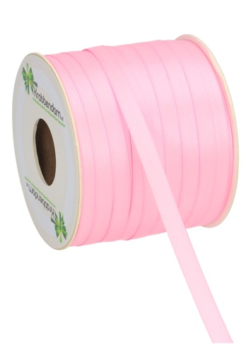 [K1300052] Satijn Dubbel Lint 6mm x 100 meter Baby Roze