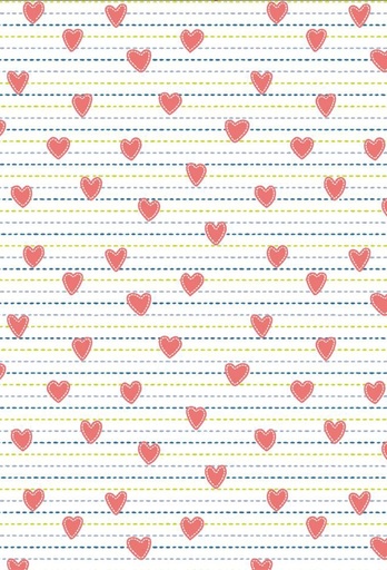 [1310058-30] Geschenkpapier Coated Dubbelzijg Hearts and stripes 30cm x 200meter