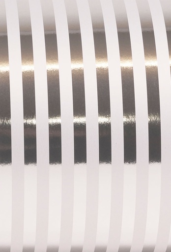 [1310064-50] Geschenkpapier Metallised Stripes silver 50cm x 100meter