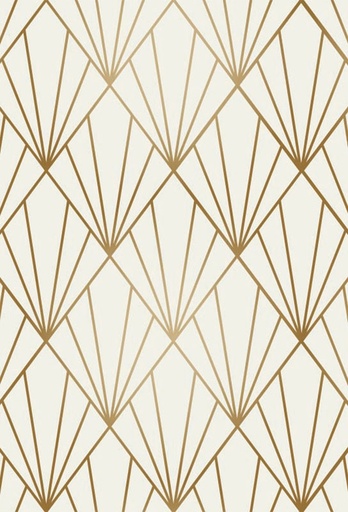 [1310068-70] Geschenkpapier Metallised Creme gold art deco 70cm x 100meter