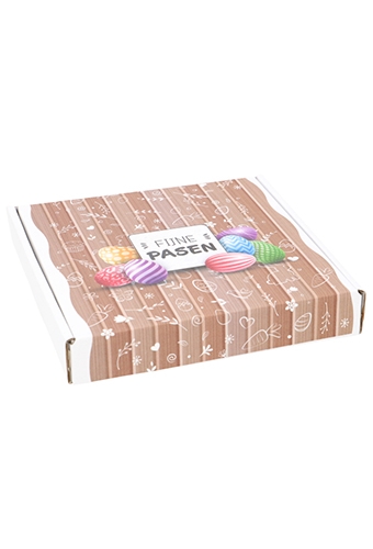 [1920032] Brievenbusdoos Fijne Pasen Vierkant 17.5x17.5x2.8cm  10stuks