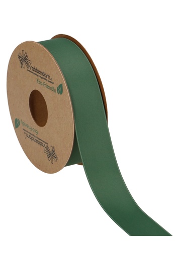 [K1300263] Geschenklint Satijn Dubbel Recycled Pet Donker Groen 25mm x 20 meter