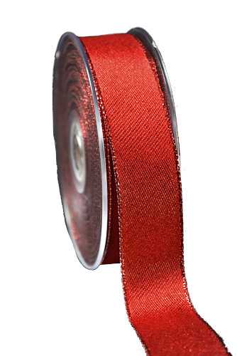 [K1390032] Kadolint Metallic Rood Met Rode Rand IJzerdraad 25mm x 20meter