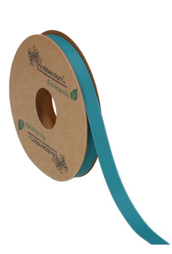 [K1300289] Geschenklint Satijn Dubbel Recycled Pet Petroleum Groen 10mm x20 meter