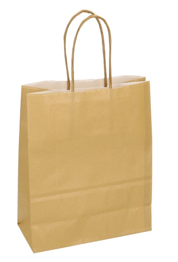 [K1120262] Papieren Draagtas Kassel Met Handvat Goud A5 18x8x22cm 50stuks