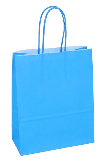 [K1120265] Papieren Draagtas Kassel Met Handvat Middel Blauw A5 18x8x22cm 50stuks