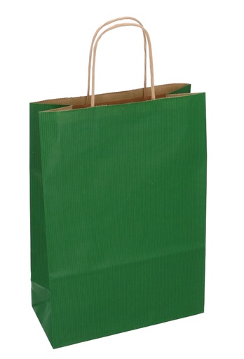 [K1120270] Papieren Draagtas Kassel Met Handvat Kraft Groen A4 22x10x31cm 50stuks