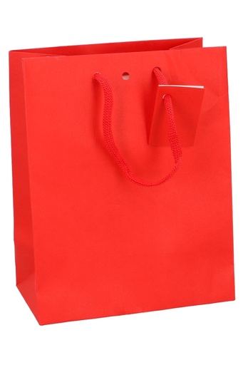 [K1110863] Kadotasjes Praag Line Rood Mat Met Lintgleuf 18x10x22.7cm 10stuks