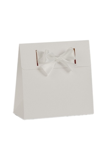 [K1020462] Kadobonnen + Kadozakje Brooklyn Wit Met Wit Satijn Lint 10stuks
