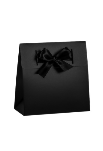 [K1020463] Kadobonnen + Kadozakje Brooklyn Zwart Met Zwart Satijn Lint 10stuks