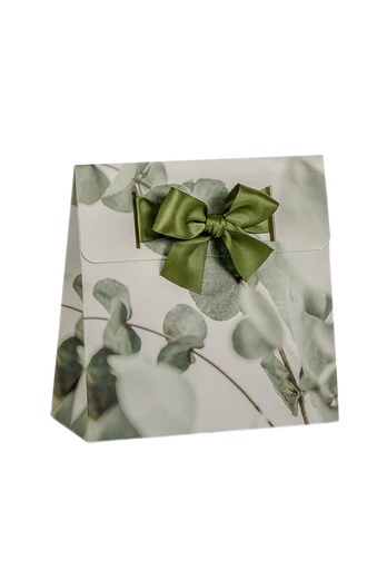 [K1020468] Kadobonnen + Kadozakje Brooklyn Eucalyptus Satijn Lint 10stuks