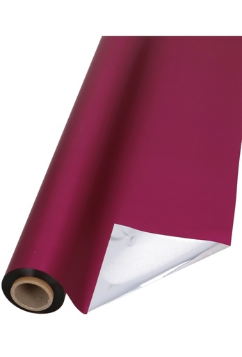 [K1080066] Cadeaufolie Metallic Bordeaux & Zilver 70cm x 50meter.