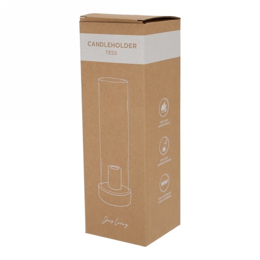 [1681744] Jens Living Kandelaar Tess Groen 9x9x28.5cm 1stuks