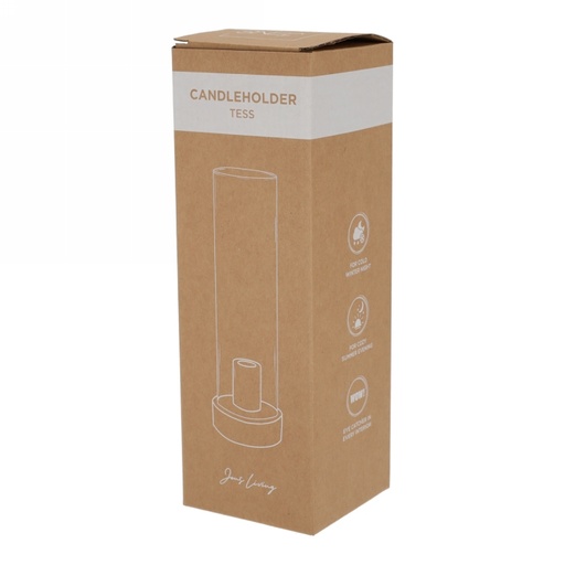 [1681745] Jens Living Kandelaar Tess Wit 9x9x28.5cm 1stuks