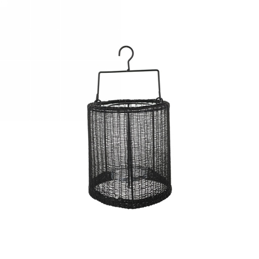 [1681772] Jens Living Geweven Lantaarn Indy Small Zwart 18x18x21cm 1stuks